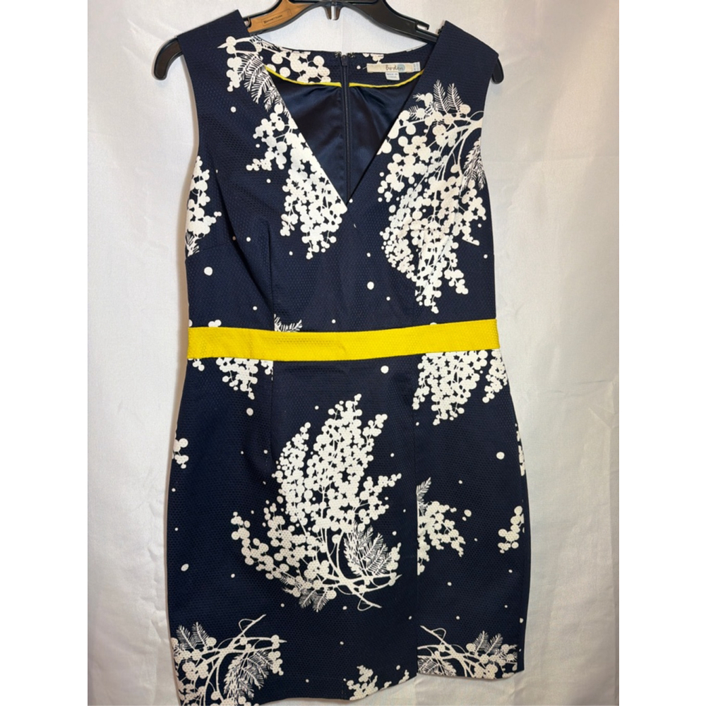 Women's Boden Alda Sleeveless Dress 10P Navy Cotton Pique Summer Occasion